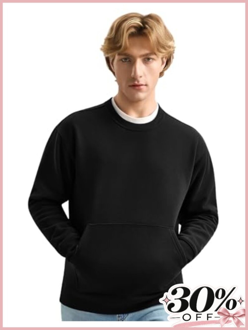 350 GSM Cotton-Poly Fleece Crewneck Sweatshirt with Pockets